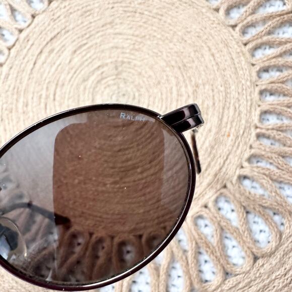 Ralph Lauren Vintage Mini Round Oval Brown Lens Metal Frame Y2K 90s Sunglasses - Picture 7 of 10